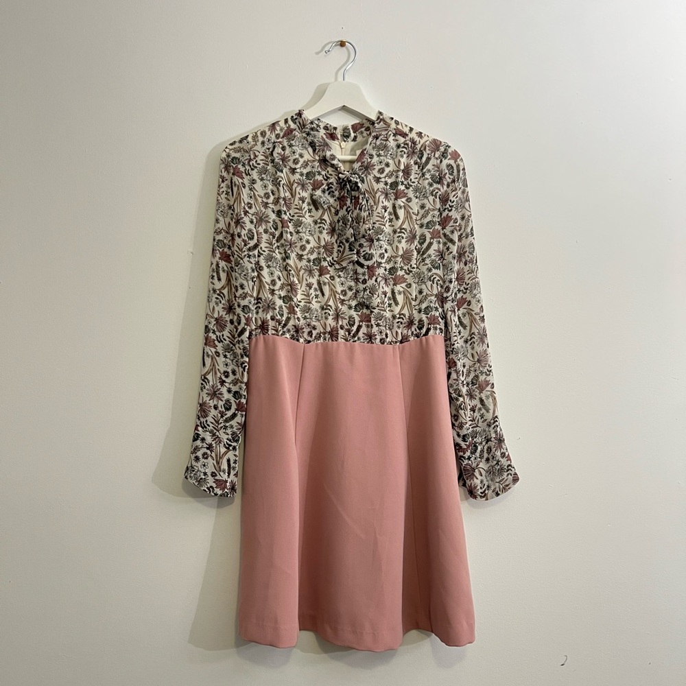 Reformation Pink and Cream Mini Dress